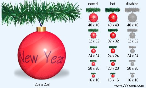 New Year with Shadow Icon Images