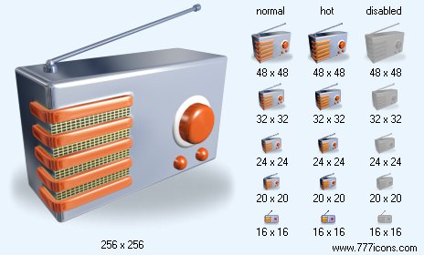 Radio with Shadow Icon Images