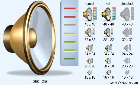 Sound Level  with Shadow Icon Images
