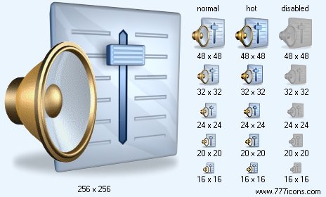 Sound Regulator with Shadow Icon Images