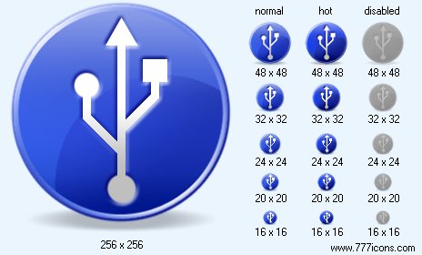 USB with Shadow Icon Images