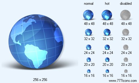 World with Shadow Icon Images