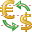 Conversion of currency icon