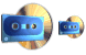 Audio cassette and CD icons