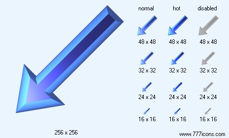 Down-Left Icon Images