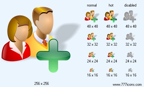 Add Users with Shadow Icon Images