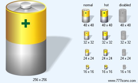 Battery with Shadow Icon Images