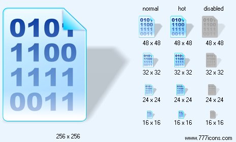 Binary Data with Shadow Icon Images