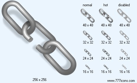 Broken Chain with Shadow Icon Images