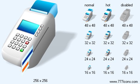 Card Terminal with Shadow Icon Images