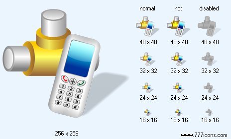 Cell Network Connection with Shadow Icon Images