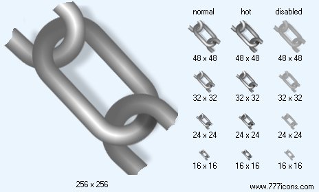 Chain Link with Shadow Icon Images