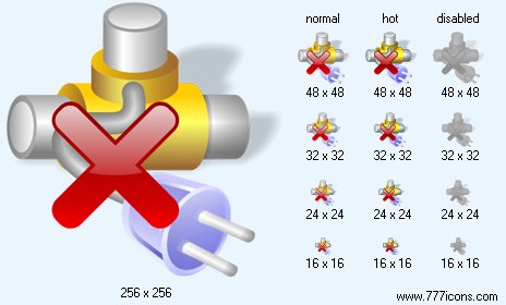Disconnect Network with Shadow Icon Images