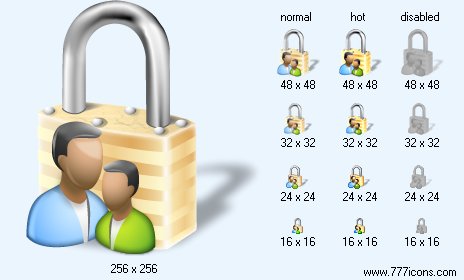 Locked Users with Shadow Icon Images