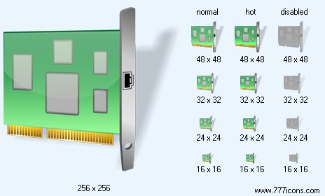 Network Card with Shadow Icon Images