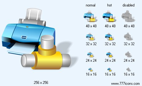 Network Printer with Shadow Icon Images