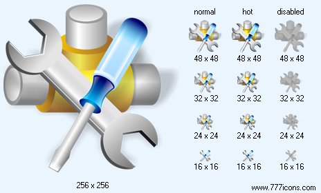 Network Tools with Shadow Icon Images