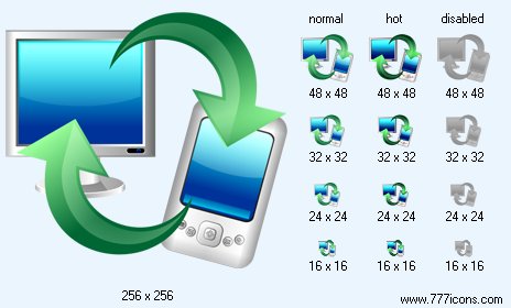 PC-PDA Synchronization Icon Images