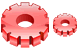 Red gear icons