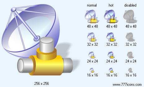 Satellite Connection with Shadow Icon Images