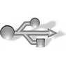 Silver USB Connection with Shadow icon