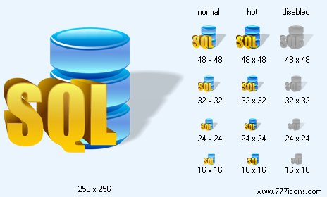 SQL Server with Shadow Icon Images