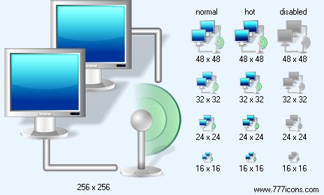 Wireless Connection with Shadow Icon Images