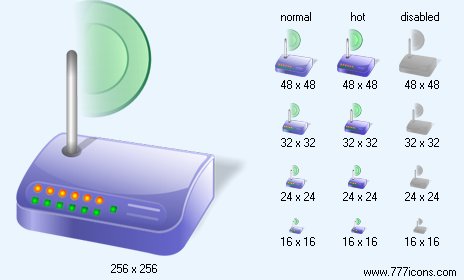 Wireless Modem with Shadow Icon Images