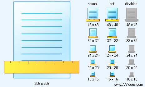 Horizontal Page Ruler Icon Images