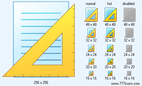 Set Square Page Ruler Icon Images
