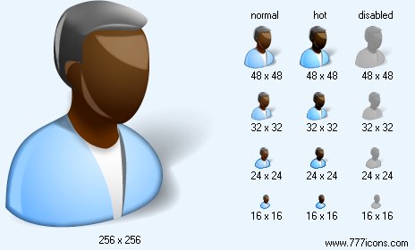 Afro-American with Shadow Icon Images