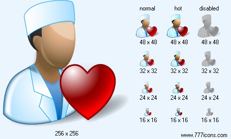 Cardiologist with Shadow Icon Images