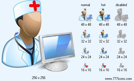 Computer Doctor with Shadow Icon Images