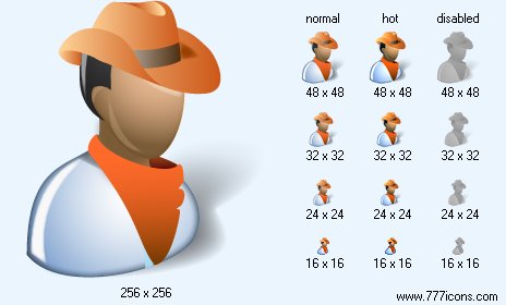 Cowboy with Shadow Icon Images