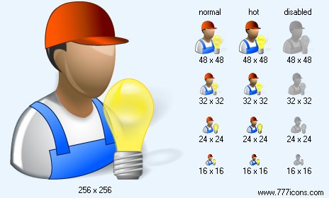 Electrician with Shadow Icon Images