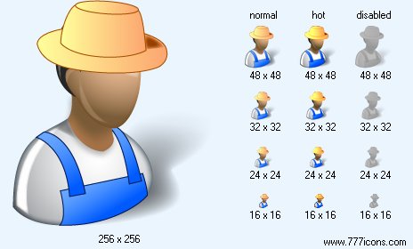 Farmer with Shadow Icon Images
