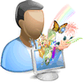 Graphic Designer with Shadow icon