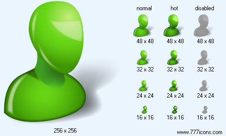 Green User with Shadow Icon Images