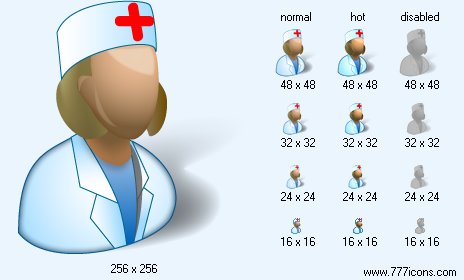 Hospital Nurse with Shadow Icon Images