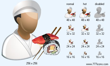 Japanese Cook Icon Images