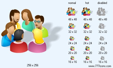Large Group with Shadow Icon Images