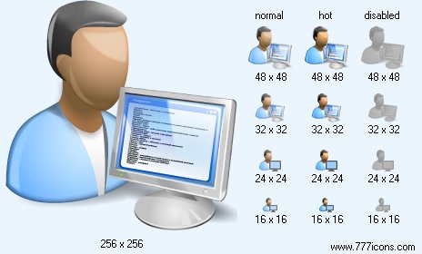 Programmer with Shadow Icon Images