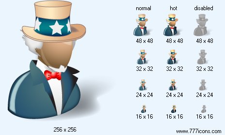 Uncle Sam with Shadow Icon Images
