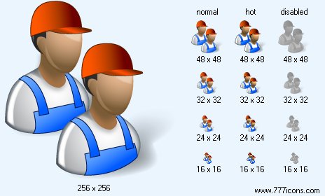 Workers with Shadow Icon Images