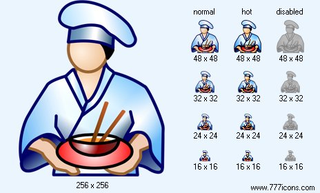 Chinese Cook Icon Images