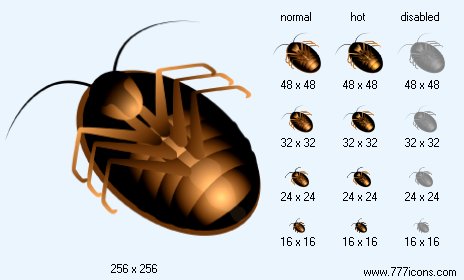African Cockroach Icon Images