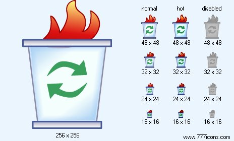 Burning Trash Can Icon Images