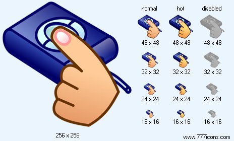 Finger-Print Scanning Icon Images