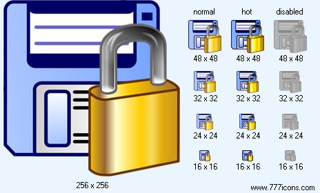 Locked Floppy Icon Images