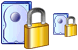 Locked hard disk icons